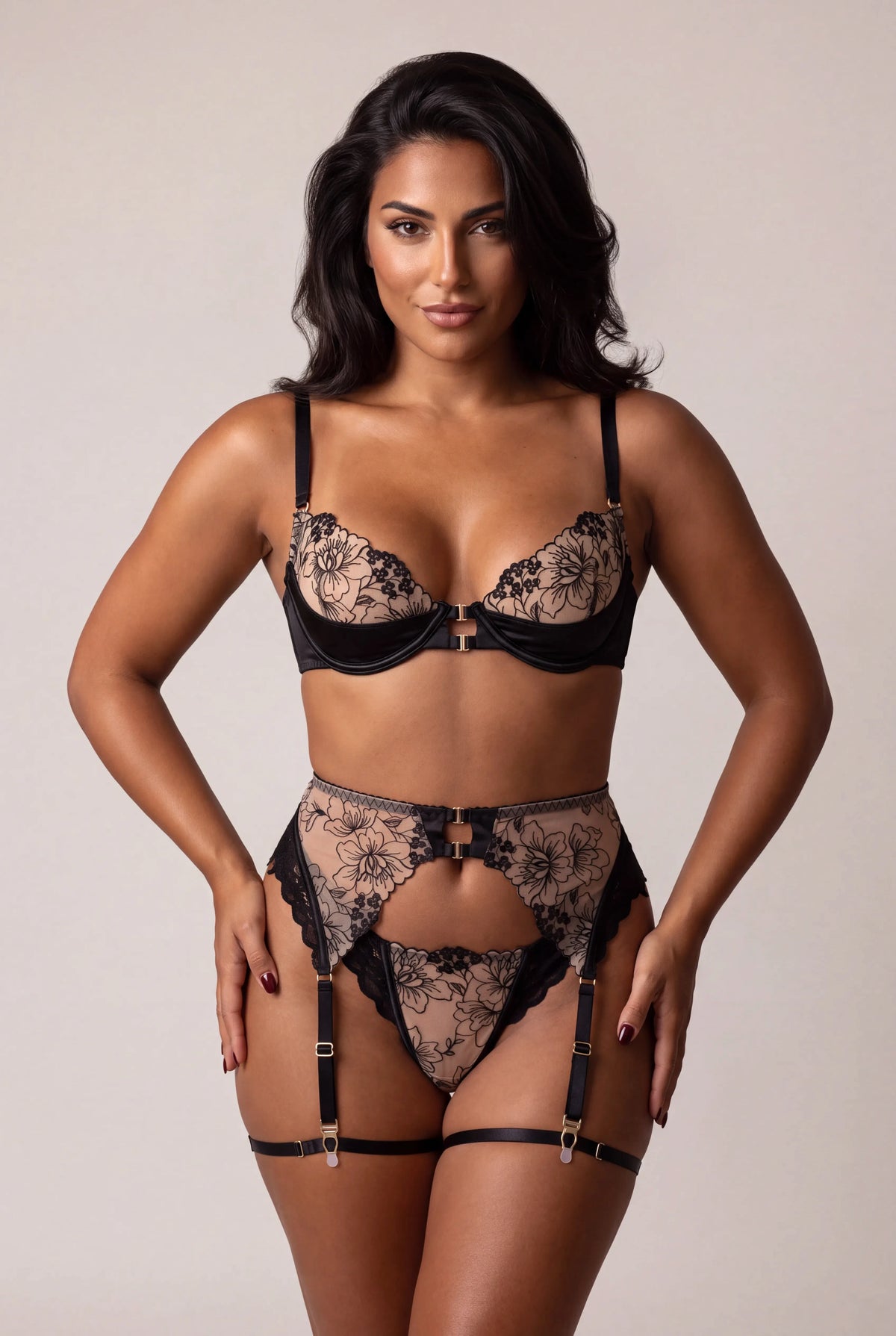 Completo intimo tre pezzi - ORELYA Nero