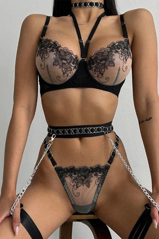 Insieme di lingerie cinque pezzi con giarrettiera - CAPRICE 