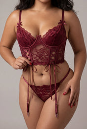 Completo intimo tre pezzi - Promise Bordeaux 