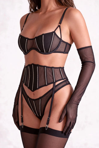 Completo di lingerie a tre pezzi - VOILYA Nero 